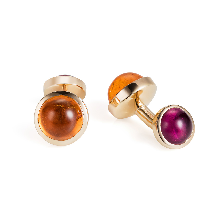 Spessartite and Tourmaline cufflinks