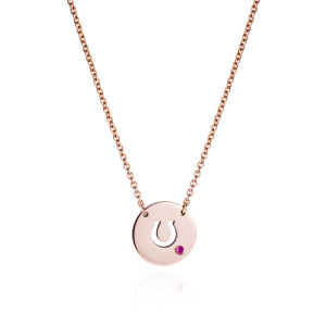 Rose Gold disc necklace