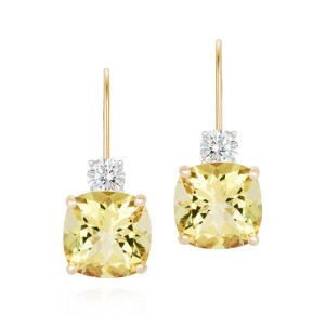 yellow beryl and diamond earrings