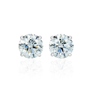 Brilliant cut diamond stud earrings