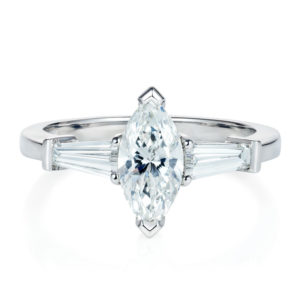 marquise diamond and platinum ring