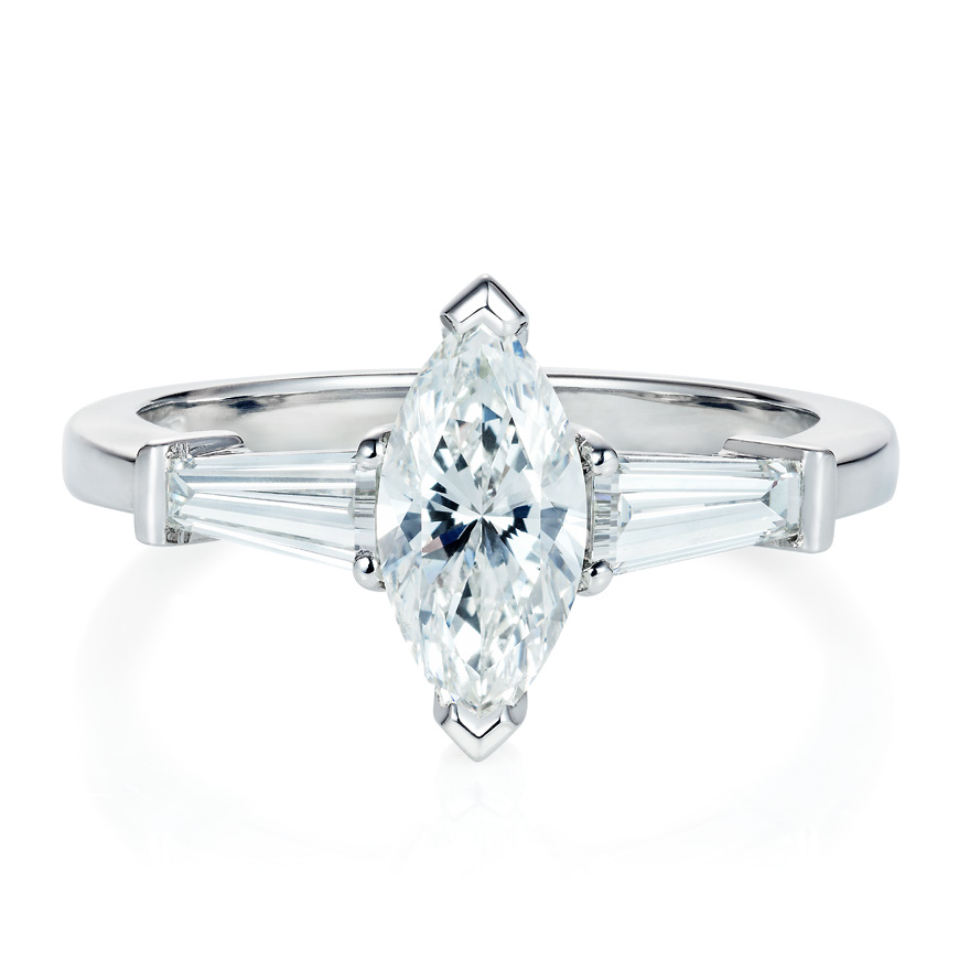 marquise diamond and platinum ring