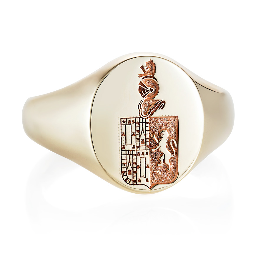 9ct yellow gold debossed signet ring